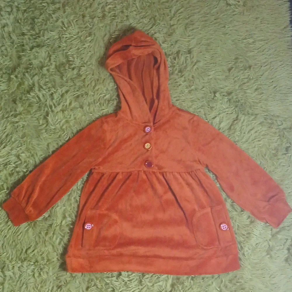 Gymboree Girls Burnt Orange Velour Hoodie Size 3T